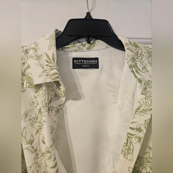 Kittenish Green and White Floral Dress - Picture 4 of 6